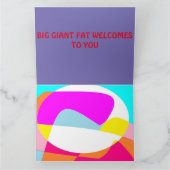 Willkommen Zuhause Gruß Kunstdesign rot lila Karte (Innenseite)