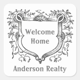 Willkommen Zuhause House Käufer Realtor Vielen Dan Quadratischer Aufkleber
