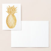 Willkommen Zuhause Housewarming Goldene Ananas Folienkarte (Anzeige)