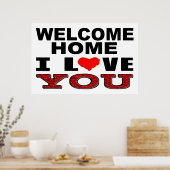 Willkommen Zuhause I Liebe Sie unterzeichnen Poster (Küche)
