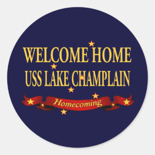 Willkommen Zuhause Lake Champlain Runder Aufkleber