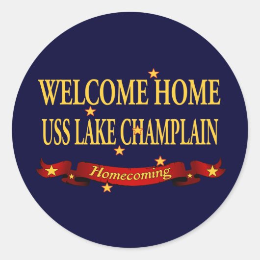 Willkommen Zuhause Lake Champlain Runder Aufkleber (Vorderseite)