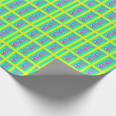 WILLKOMMEN ZUHAUSE LILA UND GELB-DESIGN GESCHENKPAPIER (Ecke)