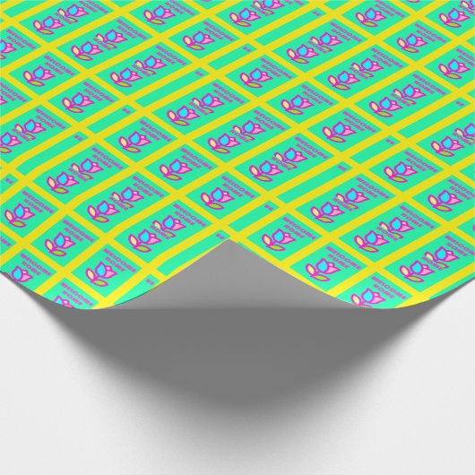 WILLKOMMEN ZUHAUSE LILA UND GELB-DESIGN GESCHENKPAPIER (Ecke)