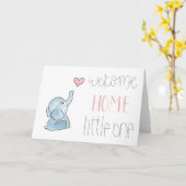 Willkommen Zuhause Little Elephant Karte (Gelbe Blume)