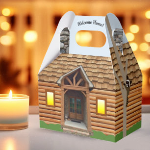 Willkommen Zuhause Log Cabin Realtor Geschenkboxen Geschenkschachtel