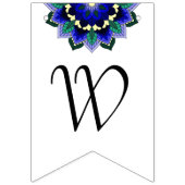 Willkommen Zuhause! Mandala in dunkelblau Wimpelkette (Zweite Fahne)