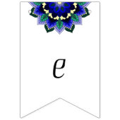 Willkommen Zuhause! Mandala in dunkelblau Wimpelkette (Dritte Fahne)