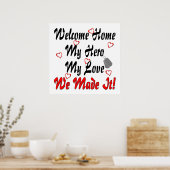 Willkommen Zuhause mein Held, meine Liebe, wir hab Poster (Küche)