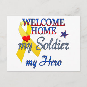 Willkommen Zuhause Mein Soldat, mein Held Postkarte