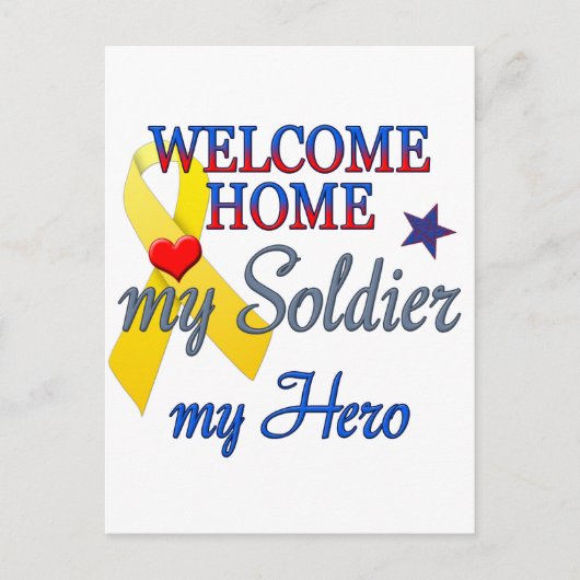 Willkommen Zuhause Mein Soldat mein Held Postkarte (Vorderseite)