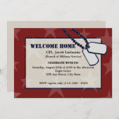 Willkommen Zuhause Military Rote Sterne und Hundet Einladung (Vorne/Hinten)