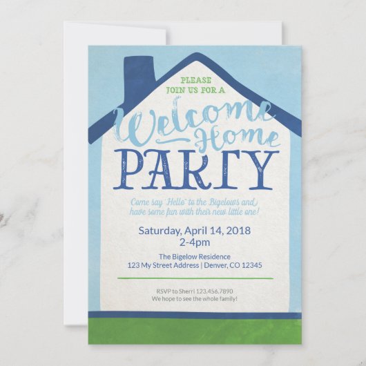 Willkommen Zuhause Party Einladung (Vorderseite)