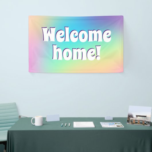 Willkommen Zuhause! Pastel Rainbow Banner (Messeveranstaltung)