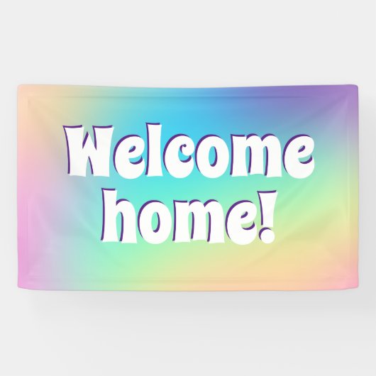 Willkommen Zuhause! Pastel Rainbow Banner (Horizontal)