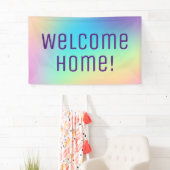 Willkommen Zuhause! Pastel Rainbow Banner (Insitu)