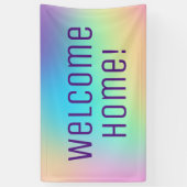 Willkommen Zuhause! Pastel Rainbow Banner (Vertikal)