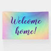 Willkommen Zuhause! Pastel Rainbow Banner (Horizontal)