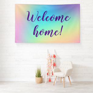 Willkommen Zuhause! Pastel Rainbow Banner
