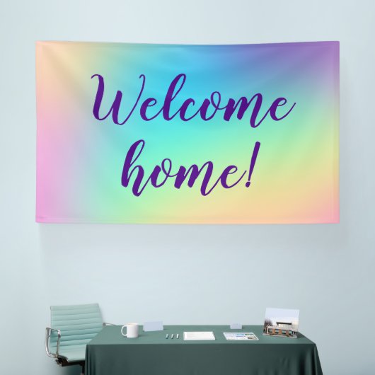 Willkommen Zuhause! Pastel Rainbow Banner (Messe)