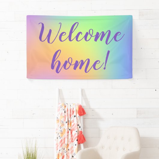 Willkommen Zuhause! Pastel Rainbow Banner (Insitu)