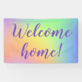 Willkommen Zuhause! Pastel Rainbow Banner (Horizontal)