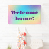 Willkommen Zuhause! Pastel Rainbow Banner (Insitu)