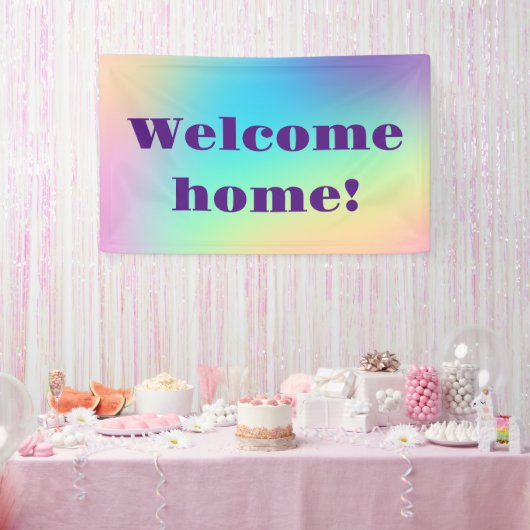 Willkommen Zuhause! Pastel Rainbow Banner (Party)