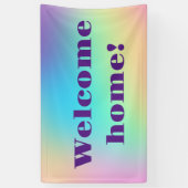 Willkommen Zuhause! Pastel Rainbow Banner (Vertikal)