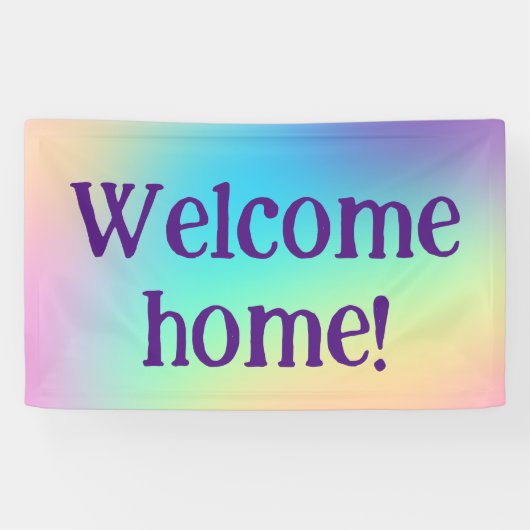 Willkommen Zuhause! Pastel Rainbow Banner (Horizontal)