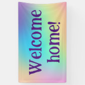 Willkommen Zuhause! Pastel Rainbow Banner (Vertikal)