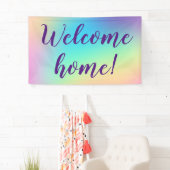 Willkommen Zuhause! Pastel Rainbow Banner (Insitu)