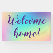 Willkommen Zuhause! Pastel Rainbow Banner (Horizontal)