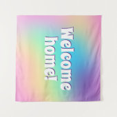 Willkommen Zuhause! Pastel Rainbow Wandteppich (Vorderseite (Horizontal))