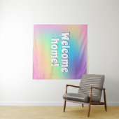 Willkommen Zuhause! Pastel Rainbow Wandteppich (Beispiel (Horizontal))