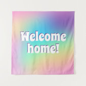 Willkommen Zuhause! Pastel Rainbow Wandteppich (Vorderseite)