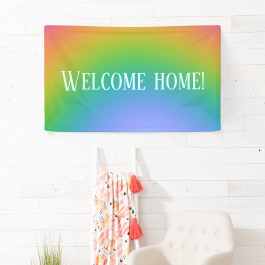 "Willkommen Zuhause!" Rainbow Banner (Insitu)