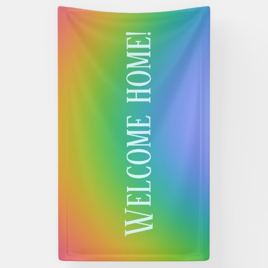 "Willkommen Zuhause!" Rainbow Banner (Vertikal)
