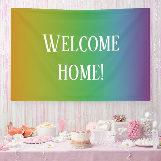 "Willkommen Zuhause!" Rainbow Gradient Banner (Party)