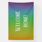 "Willkommen Zuhause!" Rainbow Gradient Banner (Vertikal)