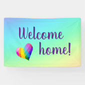 Willkommen Zuhause! Rainbow Heart Banner (Horizontal)