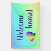 Willkommen Zuhause! Rainbow Heart Banner (Vertikal)