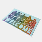 Willkommen Zuhause Rainbow Holland Amsterdam Color Fußmatte (Schrägansicht)