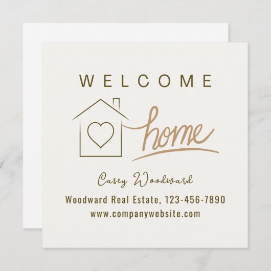 Willkommen Zuhause Realtor Glückwunsch Minimalisti (Vorne/Hinten)