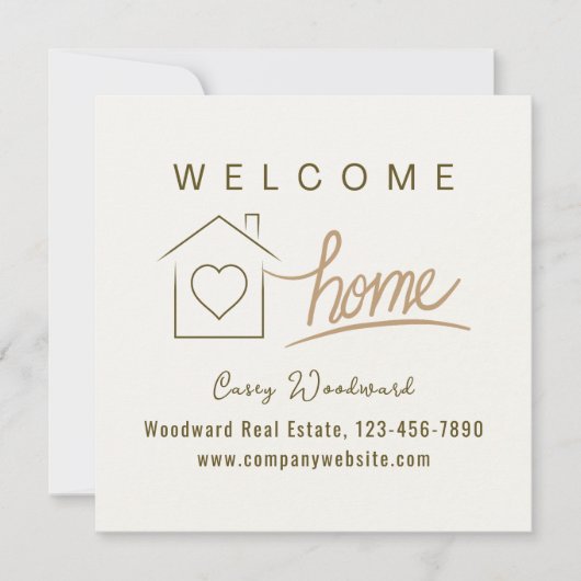 Willkommen Zuhause Realtor Glückwunsch Minimalisti (Vorderseite)