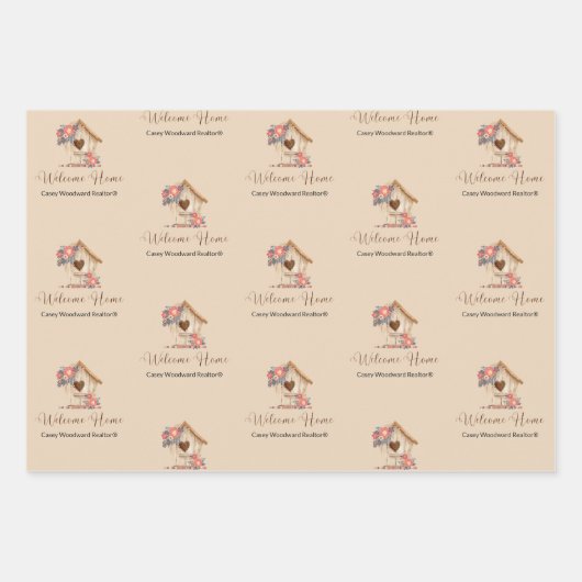 Willkommen Zuhause Realtor Herzlichen Glückwunsch Geschenkpapier Set (Vorderseite 3)