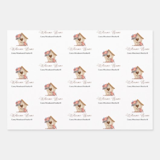 Willkommen Zuhause Realtor Herzlichen Glückwunsch Geschenkpapier Set (Vorderseite 2)