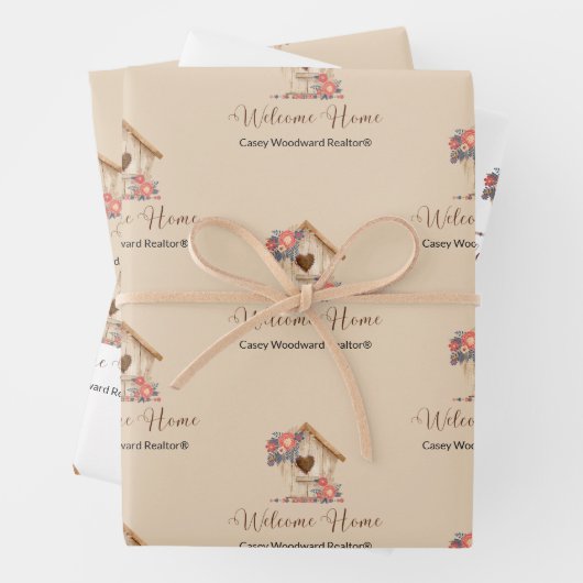 Willkommen Zuhause Realtor Herzlichen Glückwunsch Geschenkpapier Set (Beispiel)