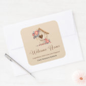 Willkommen Zuhause Realtor Herzlichen Glückwunsch Quadratischer Aufkleber (Umschlag)