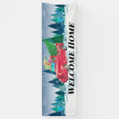 Willkommen Zuhause Red Truck Weihnachtsbaum im Sch Banner (Vertikal)